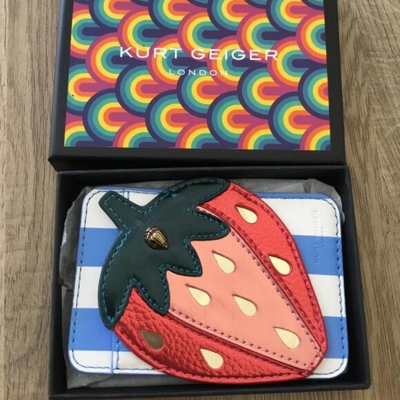 Kurt Geiger Strawberry Phone Card Wallet RFID New in Box $55 - Picture 1 of 4